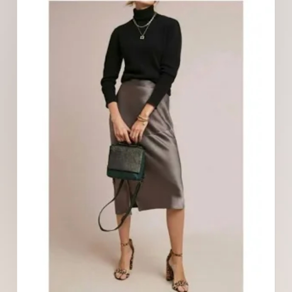 Anthropologie Hutch Bias Satin Skirt